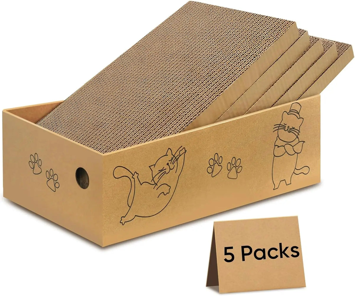 Cardboard Cat Scratcher Pads, 5 Pack - We Wuv Pets
