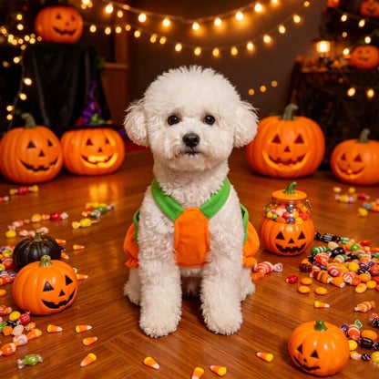 Pumpkin Overall Dress for Small Dogs & Cats - We Wuv Pets