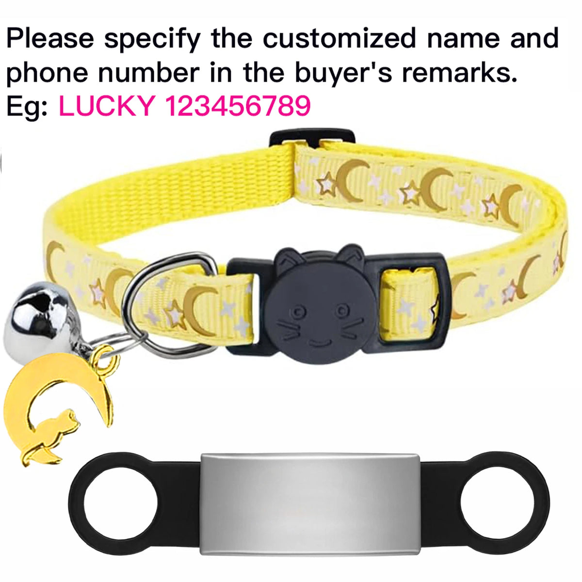Personalised Glow-in-the-Dark Cat Collar with ID Tag - We Wuv Pets