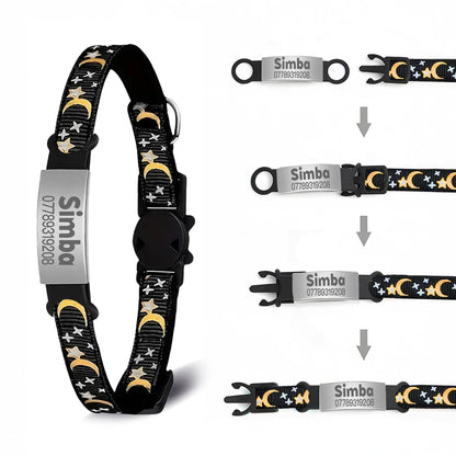 Personalised Glow-in-the-Dark Cat Collar with ID Tag - We Wuv Pets