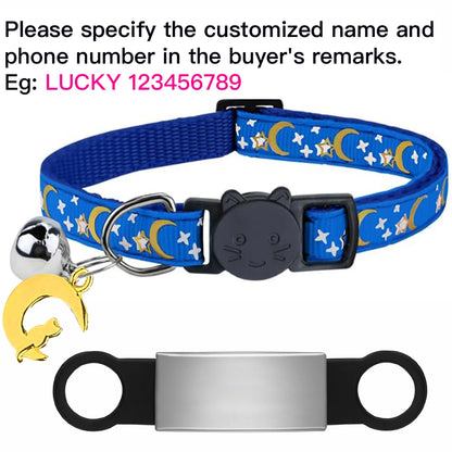 Personalised Glow in the Dark Cat Collar with ID Tag
