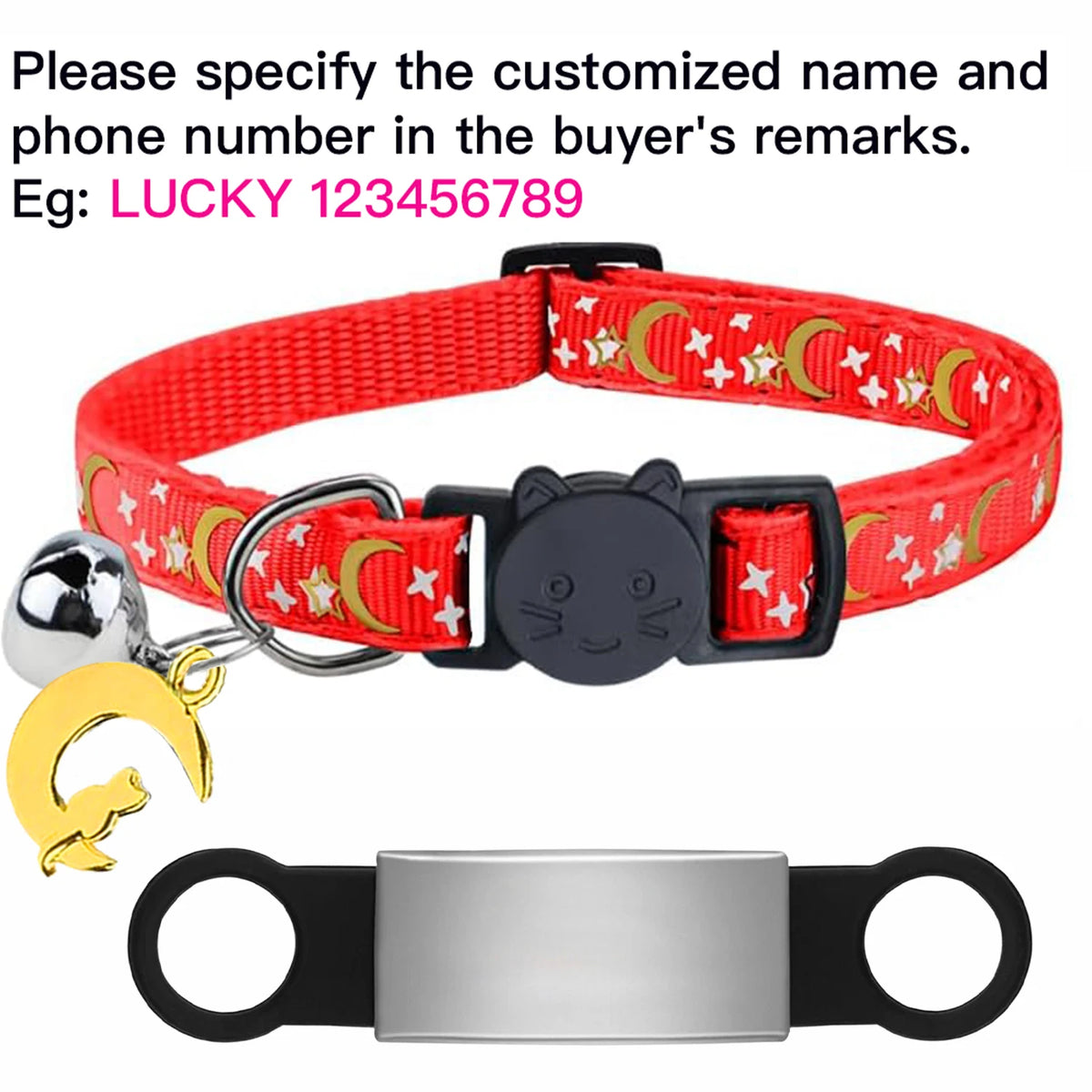 Personalised Glow-in-the-Dark Cat Collar with ID Tag - We Wuv Pets