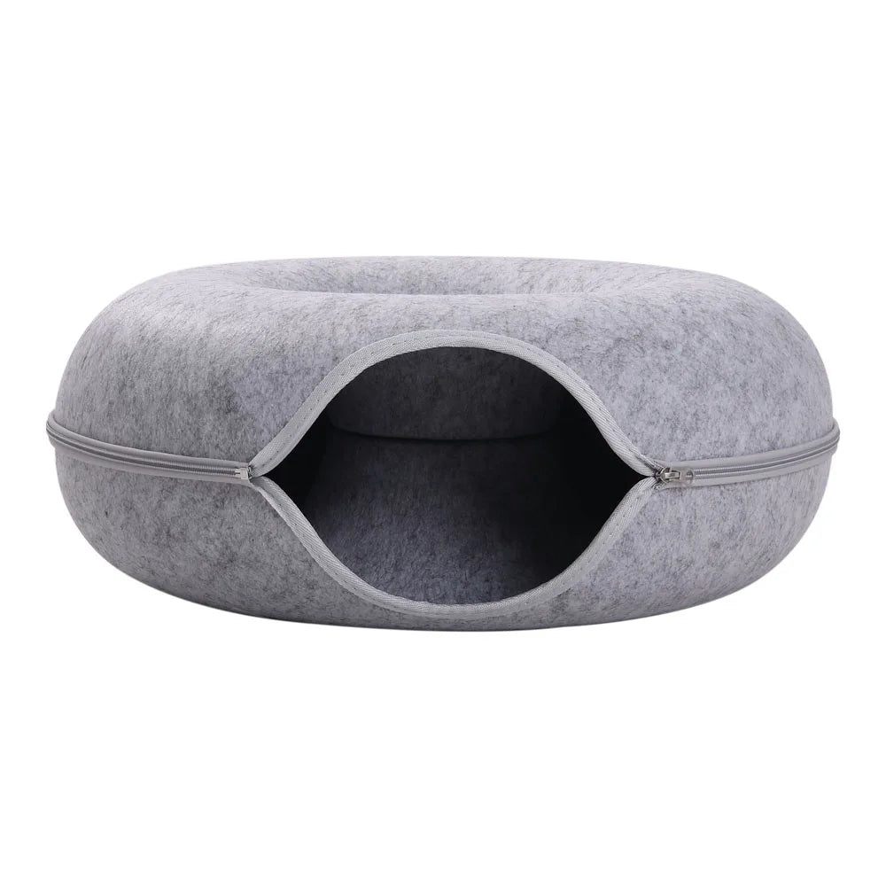 Round Felt Tunnel Bed for Cats & Small Pets - We Wuv Pets