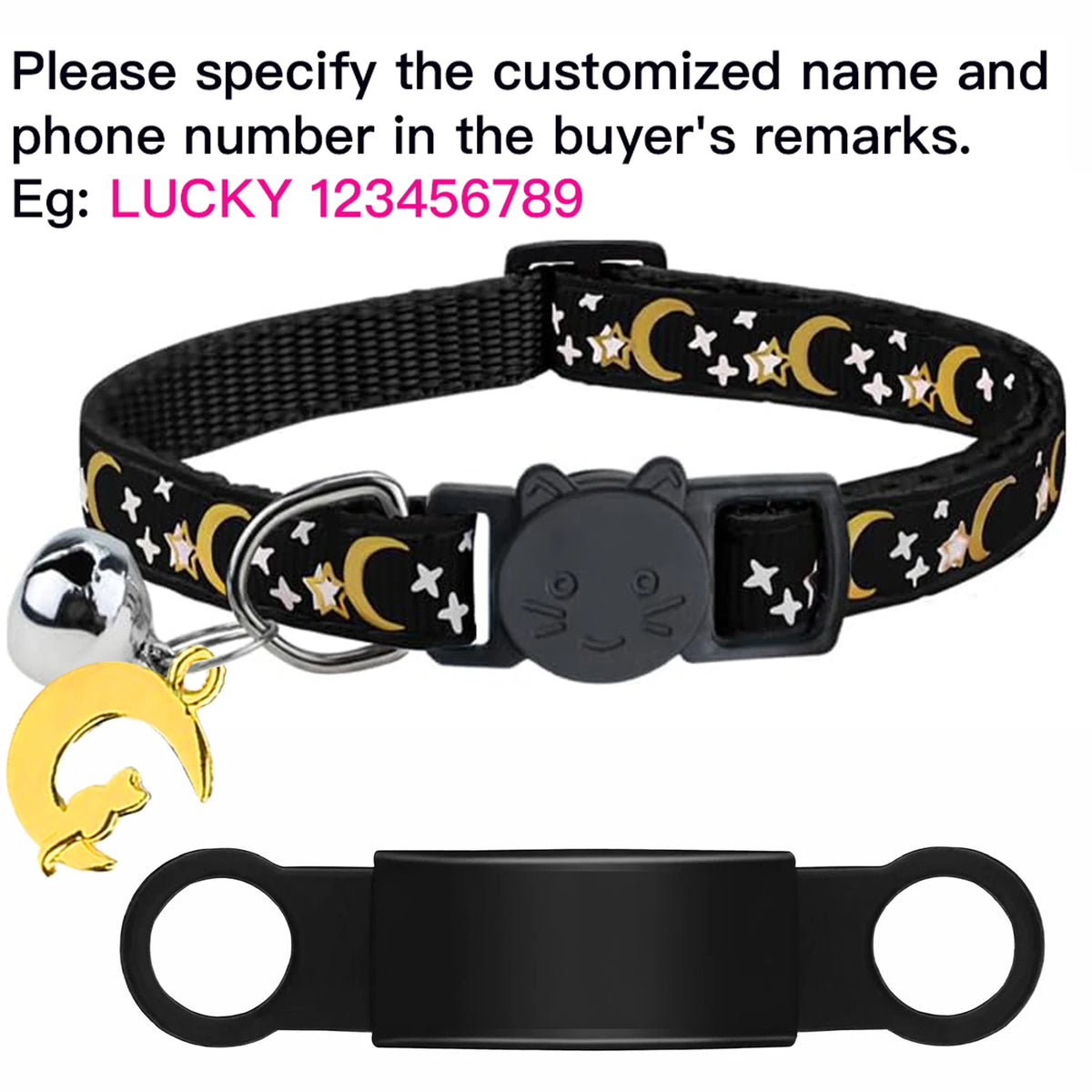 Personalised Glow in the Dark Cat Collar with ID Tag