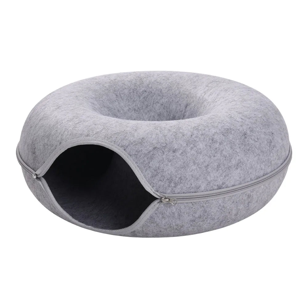 Round Felt Tunnel Bed for Cats & Small Pets - We Wuv Pets