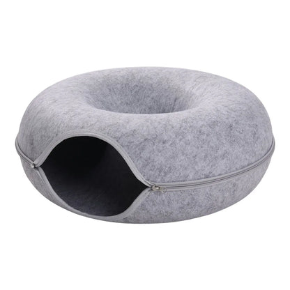 Round Felt Tunnel Bed for Cats & Small Pets - We Wuv Pets