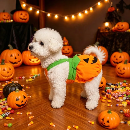 Pumpkin Overall Dress for Small Dogs & Cats - We Wuv Pets