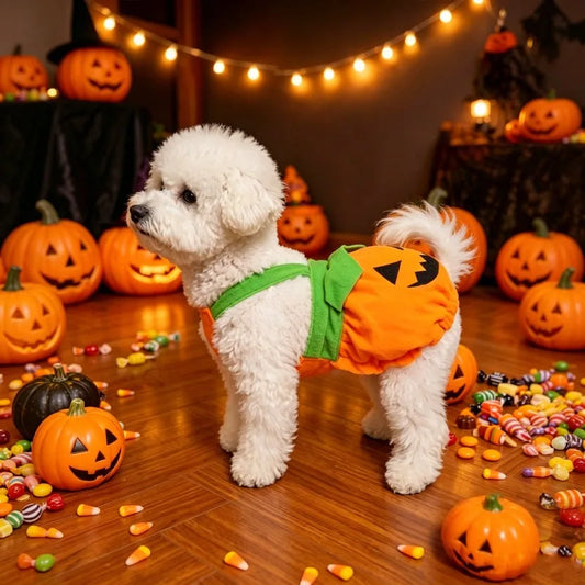 Pumpkin Overall Dress for Small Dogs & Cats - We Wuv Pets