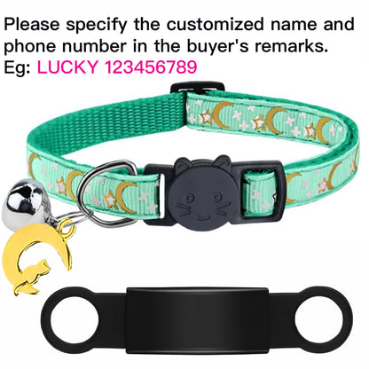 Personalised Glow in the Dark Cat Collar with ID Tag