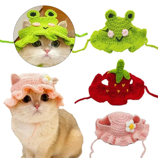 Knitted Pet Hat with Elastic Fit - We Wuv Pets