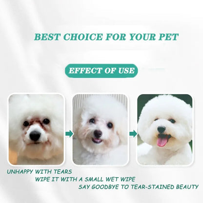 Tear Stain Wet Wipes for Pets