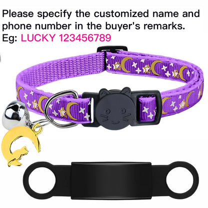 Personalised Glow in the Dark Cat Collar with ID Tag