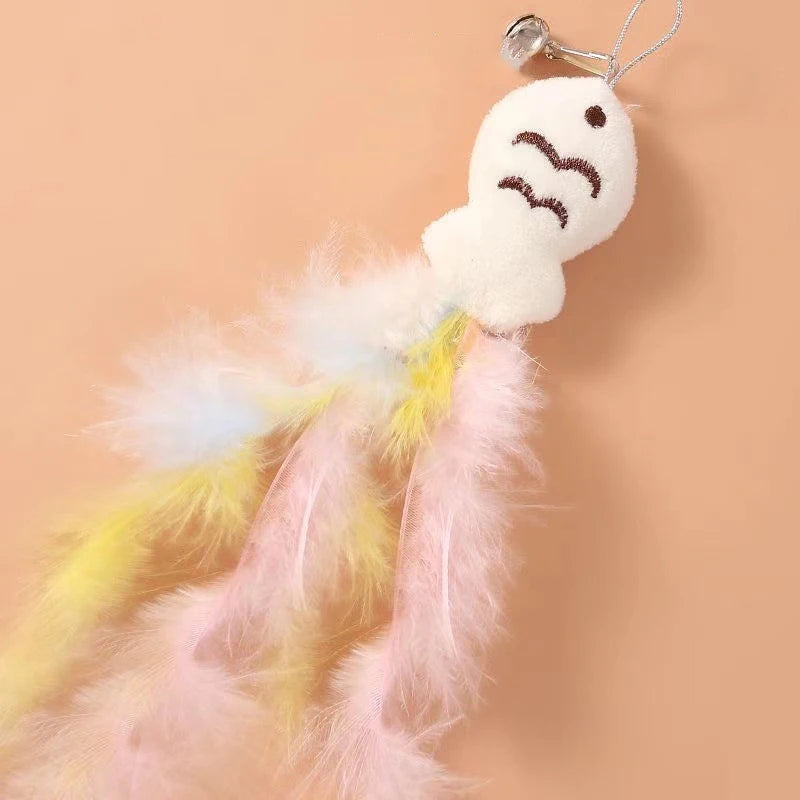 Long Pole Feather Wand Toy for Cats