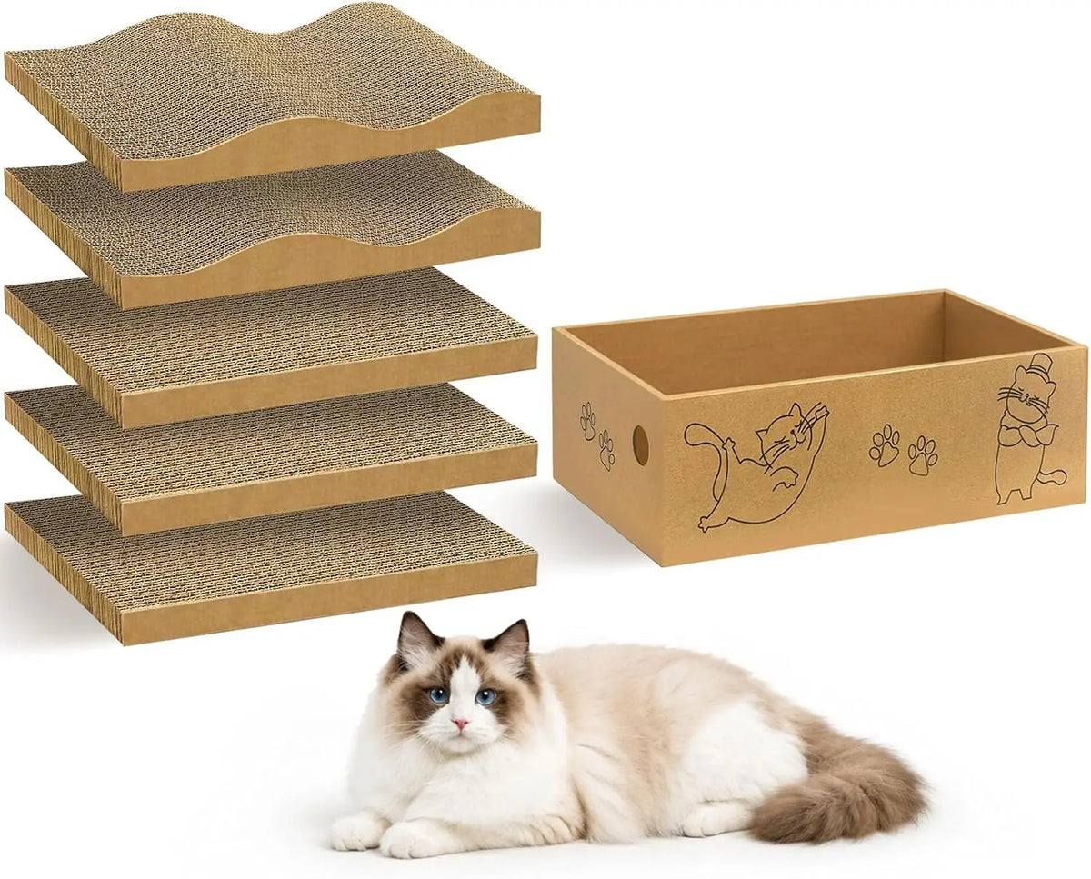 Cardboard Cat Scratcher Pads, 5 Pack - We Wuv Pets