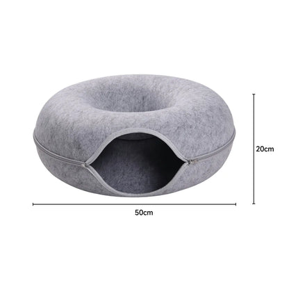 Round Felt Tunnel Bed for Cats & Small Pets - We Wuv Pets