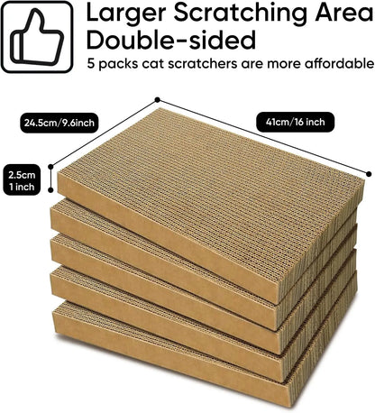 Cardboard Cat Scratcher Pads, 5 Pack - We Wuv Pets