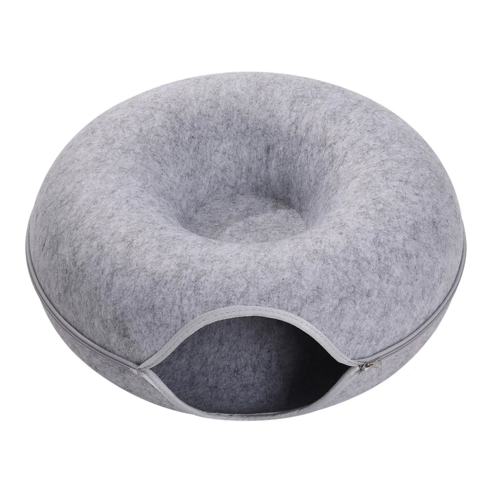 Round Felt Tunnel Bed for Cats & Small Pets - We Wuv Pets