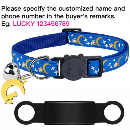 Personalised Glow in the Dark Cat Collar with ID Tag