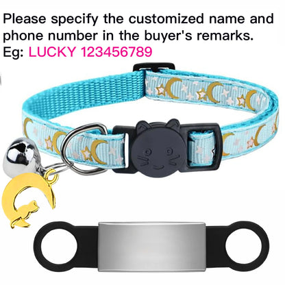 Personalised Glow in the Dark Cat Collar with ID Tag