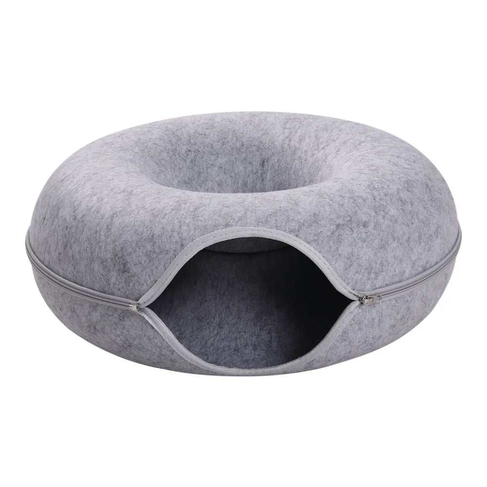 Round Felt Tunnel Bed for Cats & Small Pets - We Wuv Pets