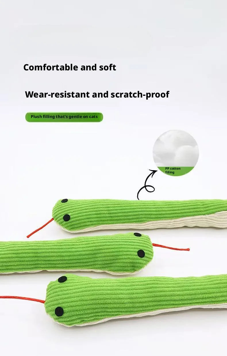 Snake-Shape Plush Cat Toy