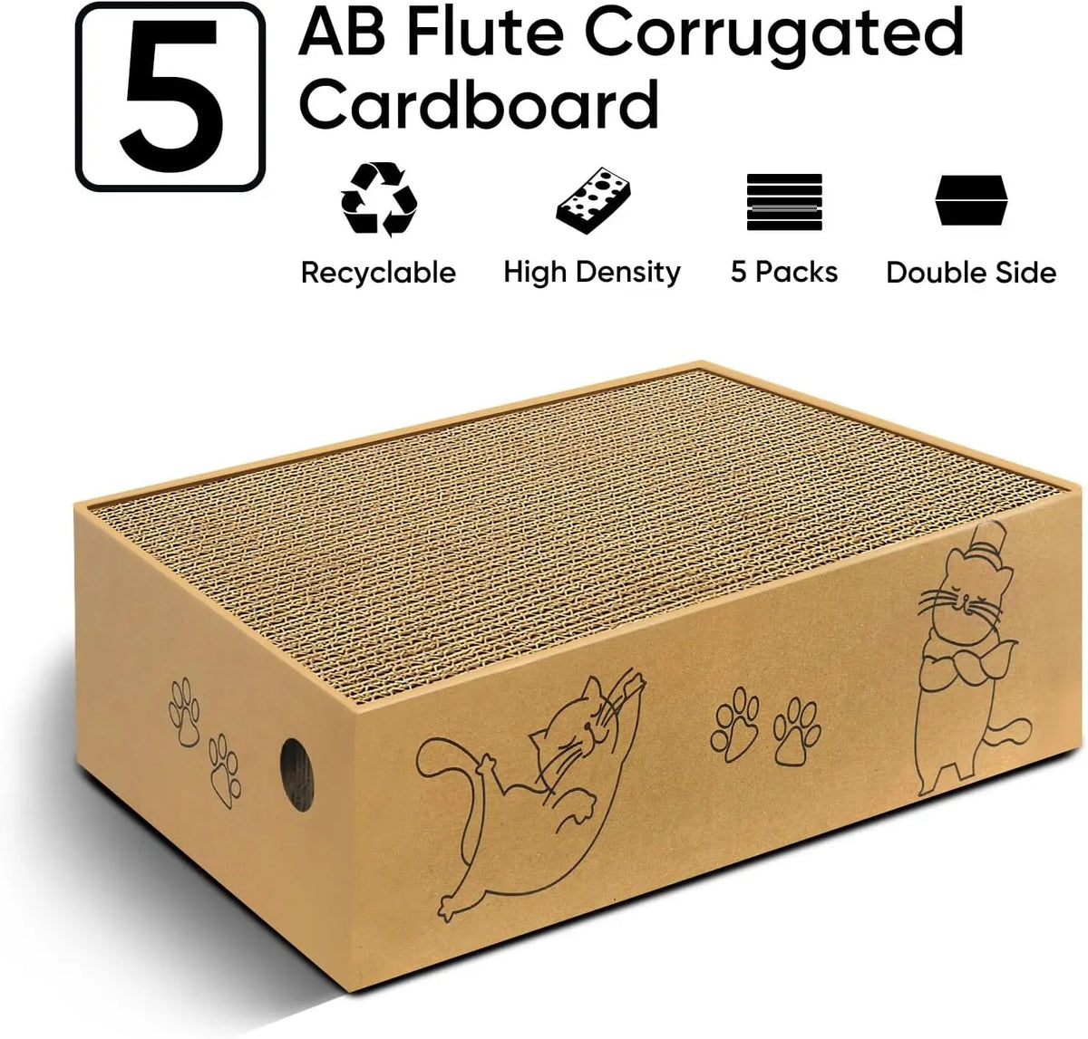 Cardboard Cat Scratcher Pads, 5 Pack - We Wuv Pets
