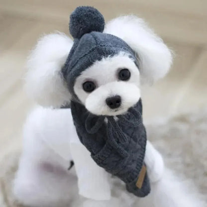 Knitted Winter Hat & Scarf Set for Dogs - We Wuv Pets