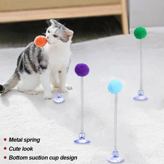 Spring Teaser Cat Toy with Suction Cup - We Wuv Pets