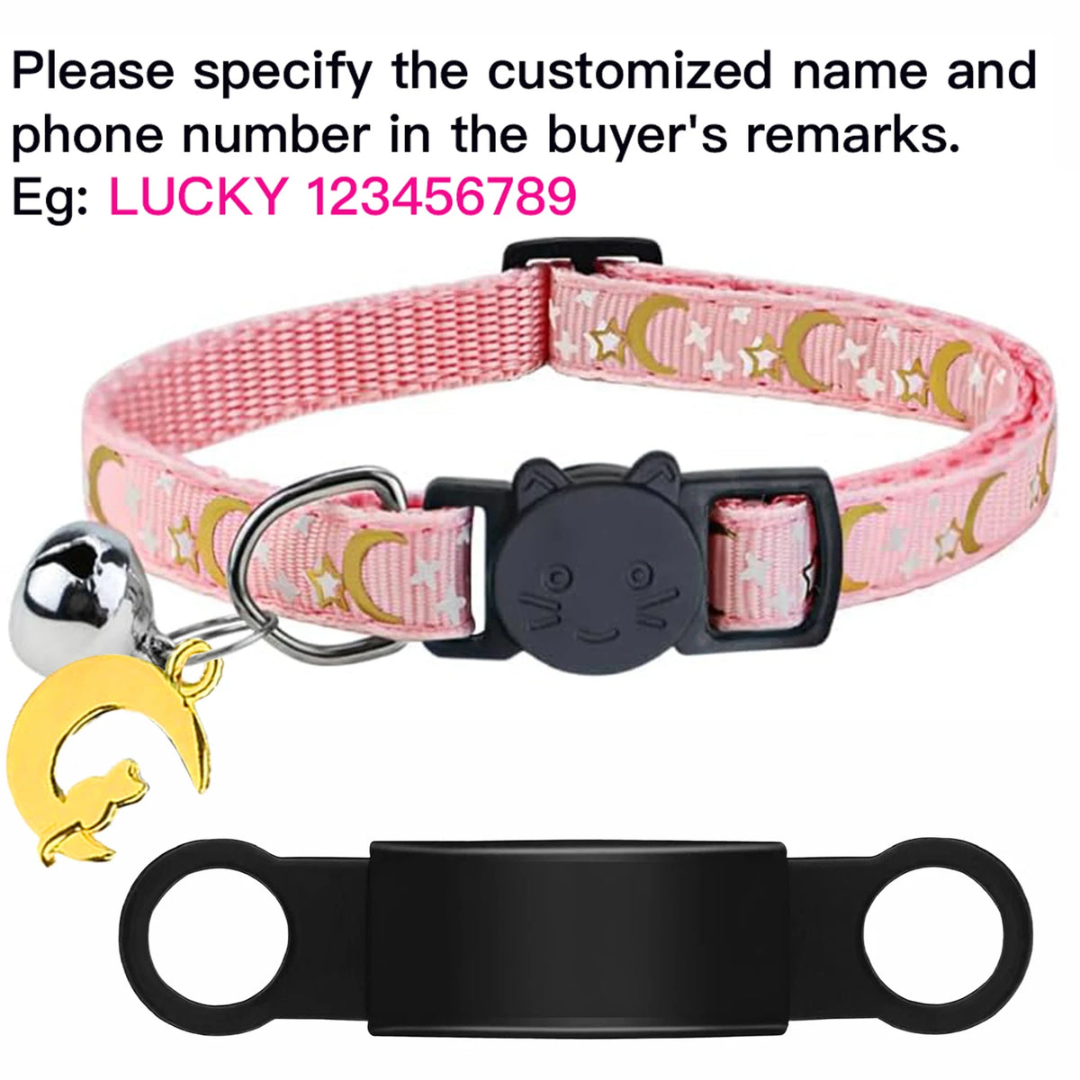 Personalised Glow in the Dark Cat Collar with ID Tag