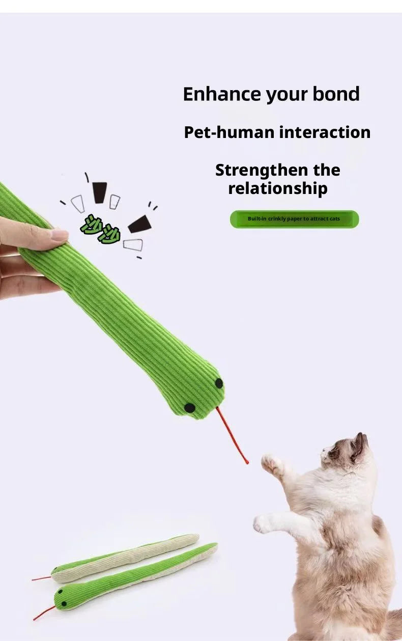 Snake-Shape Plush Cat Toy