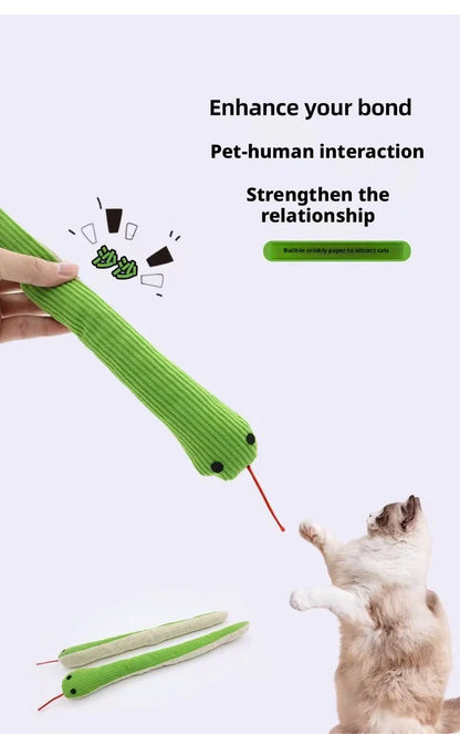 Snake-Shape Plush Cat Toy