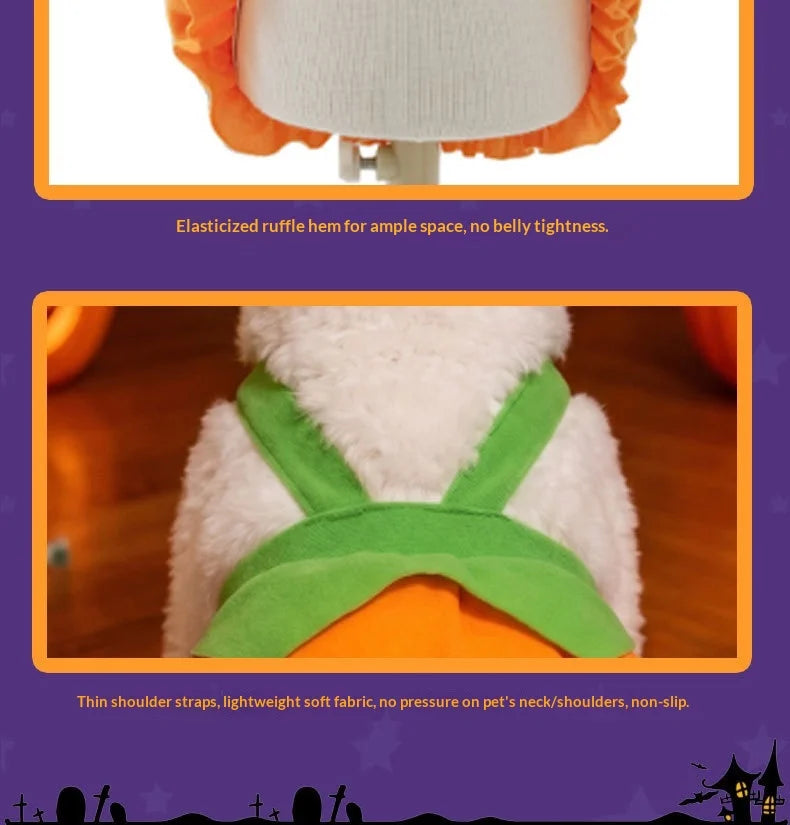 Pumpkin Overall Dress for Small Dogs & Cats - We Wuv Pets
