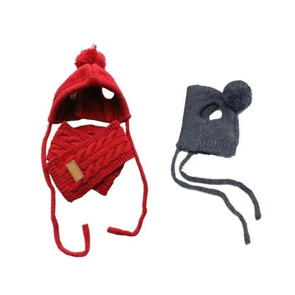 Knitted Winter Hat and Scarf Set for Dogs