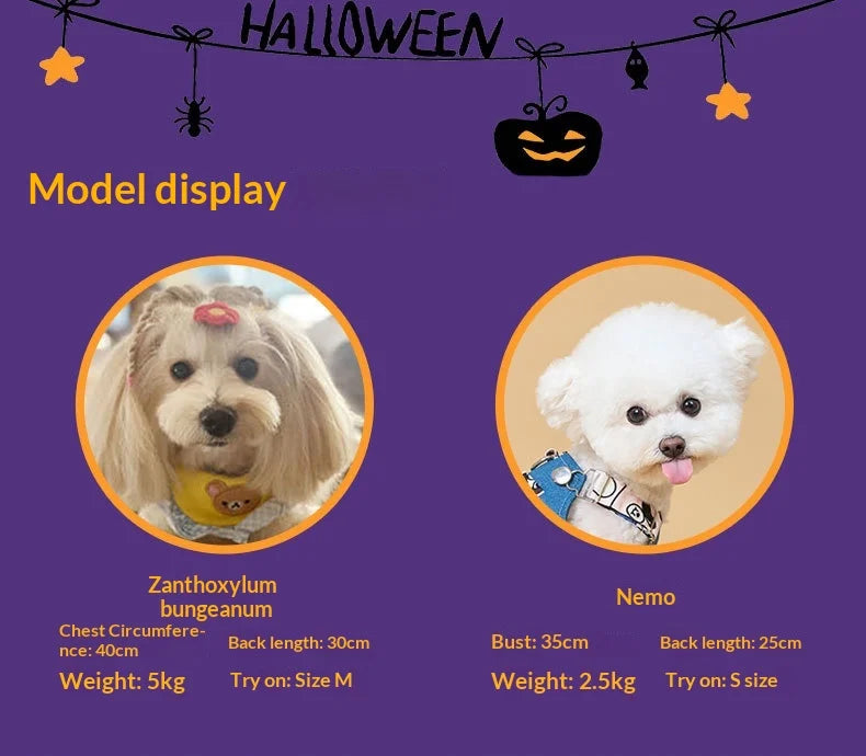Pumpkin Overall Dress for Small Dogs and Cats