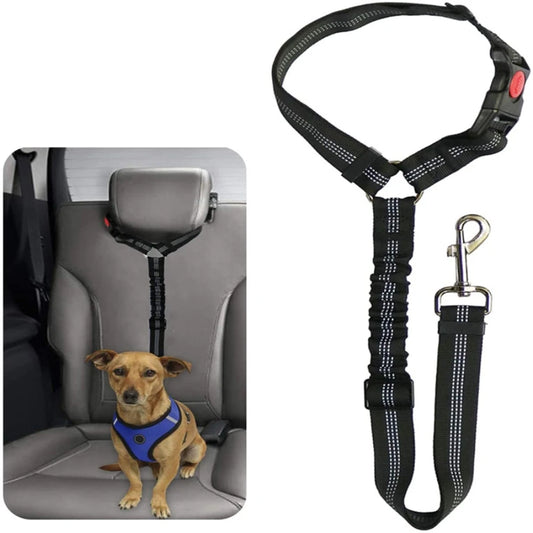 Elastic Reflective Dog Car Seat Belt - We Wuv Pets