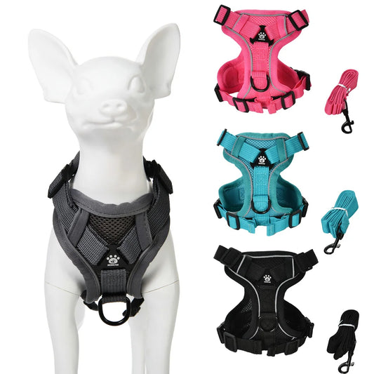 Reflective Dog Harness & Lead Set - We Wuv Pets