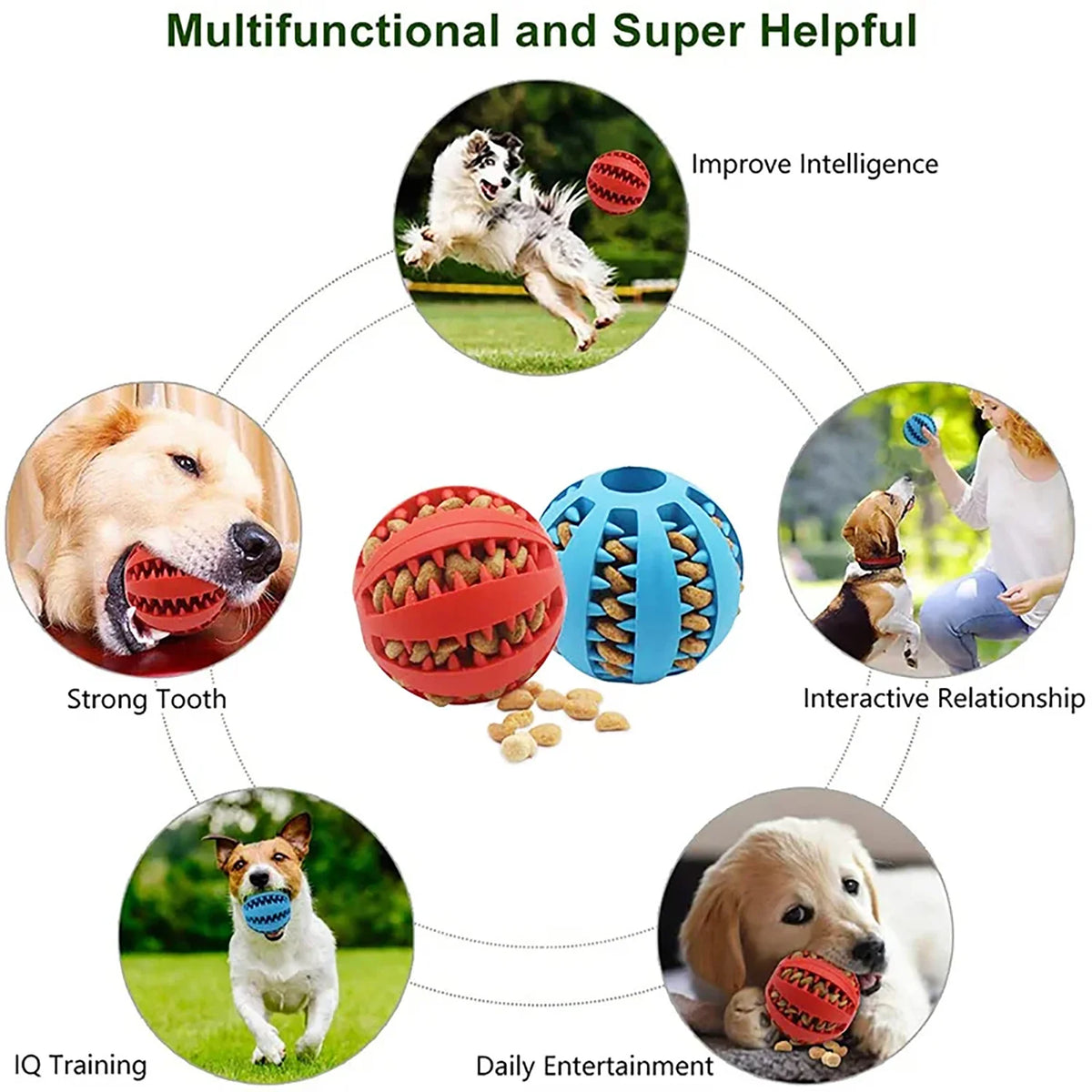 Bite-Resistant Treat Dispensing Ball for Dogs - We Wuv Pets