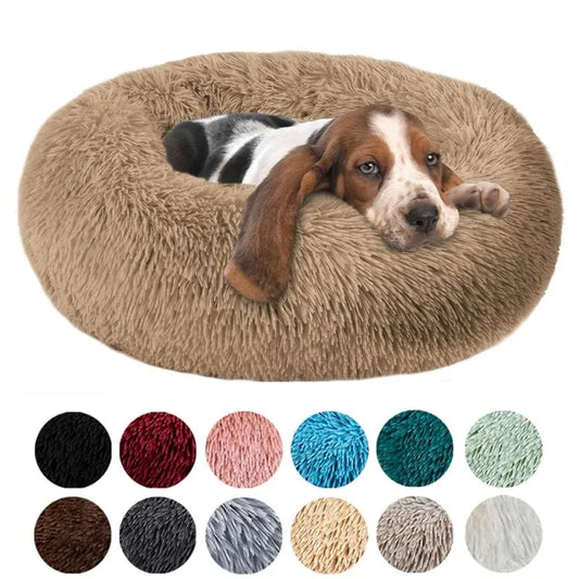 Round Plush Pet Bed - We Wuv Pets