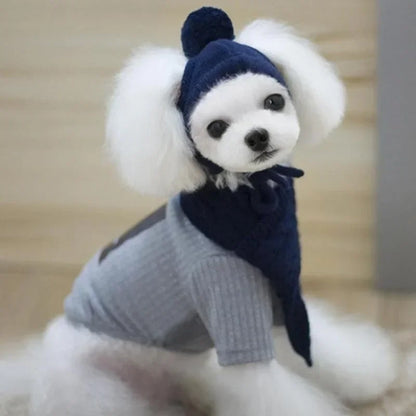 Knitted Winter Hat and Scarf Set for Dogs