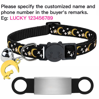 Personalised Glow-in-the-Dark Cat Collar with ID Tag - We Wuv Pets