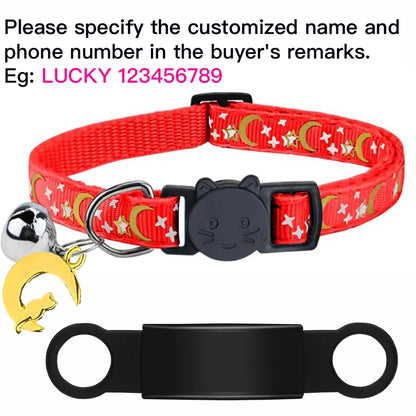 Personalised Glow in the Dark Cat Collar with ID Tag