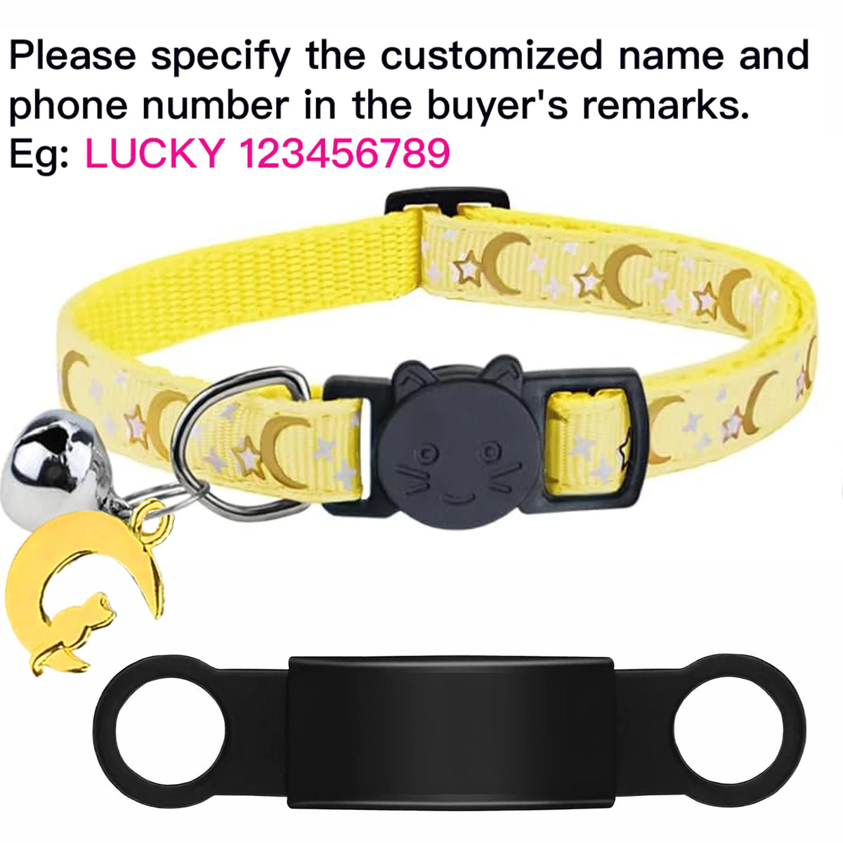 Personalised Glow in the Dark Cat Collar with ID Tag