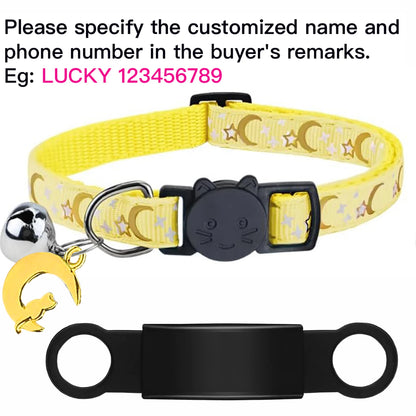 Personalised Glow in the Dark Cat Collar with ID Tag
