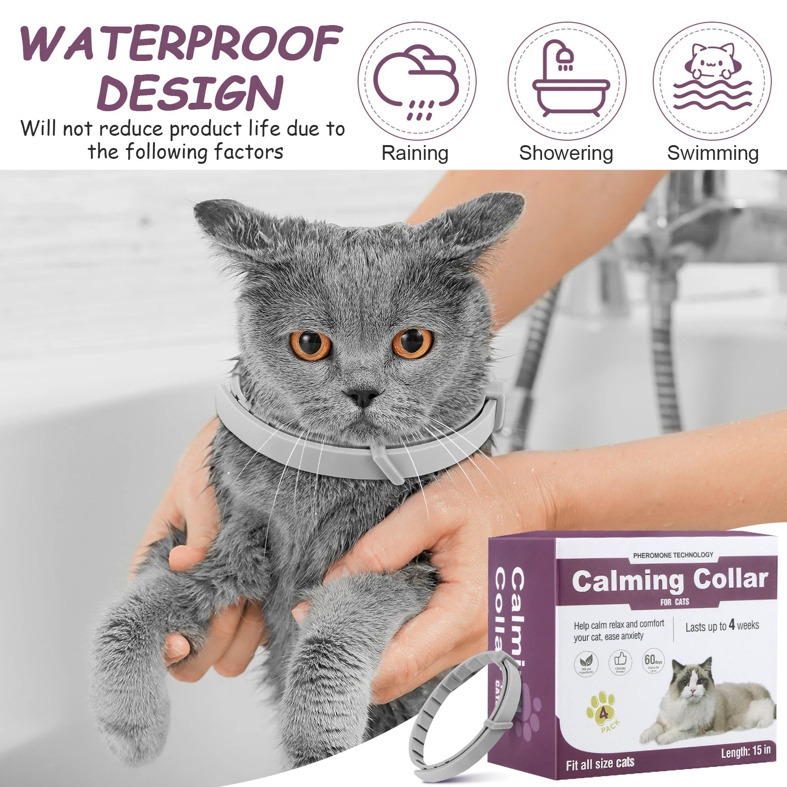 Transform Your Pet's Anxiety with Our Adjustable Calming Collar - Soothing Pheromone Relief for Cats and Dogs
