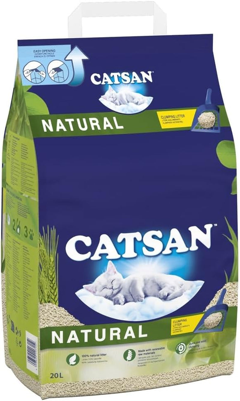 - Natural Clumping Cat Litter - 20 L - Biodegradable Extra Absorbent - No Smell - Bulk Cat Litter