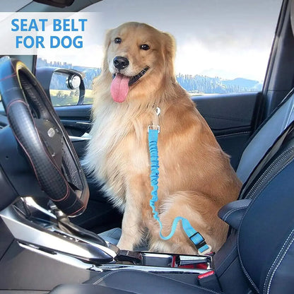 High-Quality Adjustable Dog Car Safety Belt with Damping Feature and Reflective Line, Suitable for All Dog Sizes