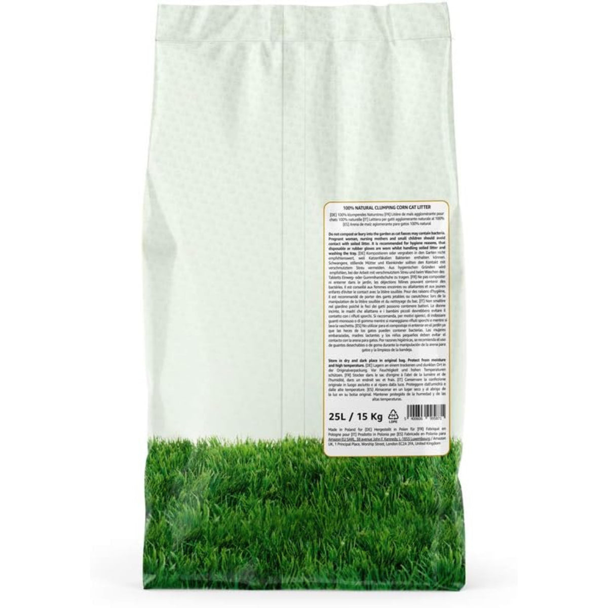 Lifelong Natural Clumping Corn Cat Litter 10L-25L - Highly Absorbent, Made in the UK