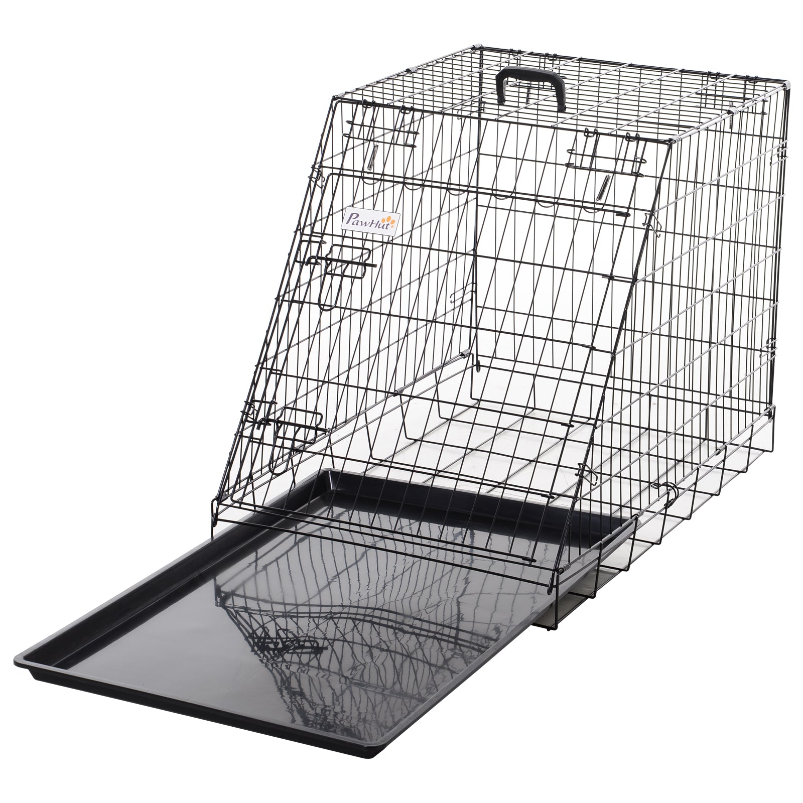 Metal Folding Dog Crate with Removable Tray - 78 x 47 x 55 cm