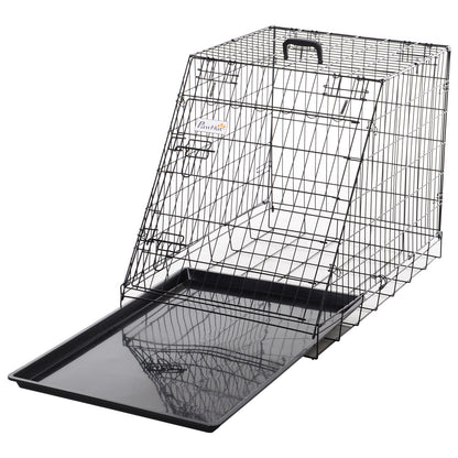 Metal Folding Dog Crate with Removable Tray - 78 x 47 x 55 cm