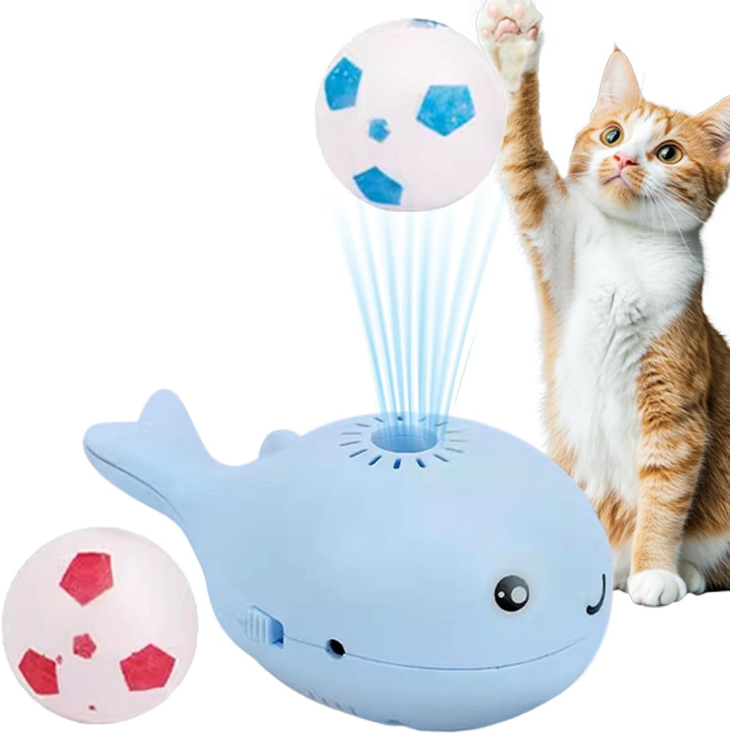 Interactive Battery-Operated Whale Floating Toy for Cats - Motion Activated Entertainment, Durable Design for All Breeds